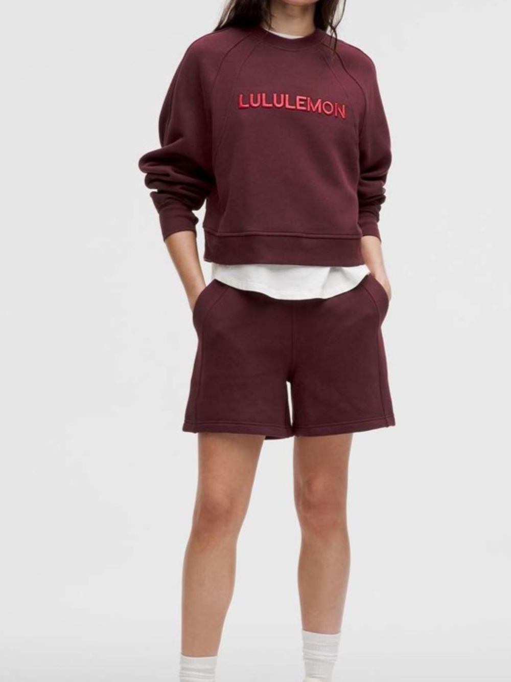 Lululemon Scuba Oversized Pullover Wordmark Garnet XS/S
